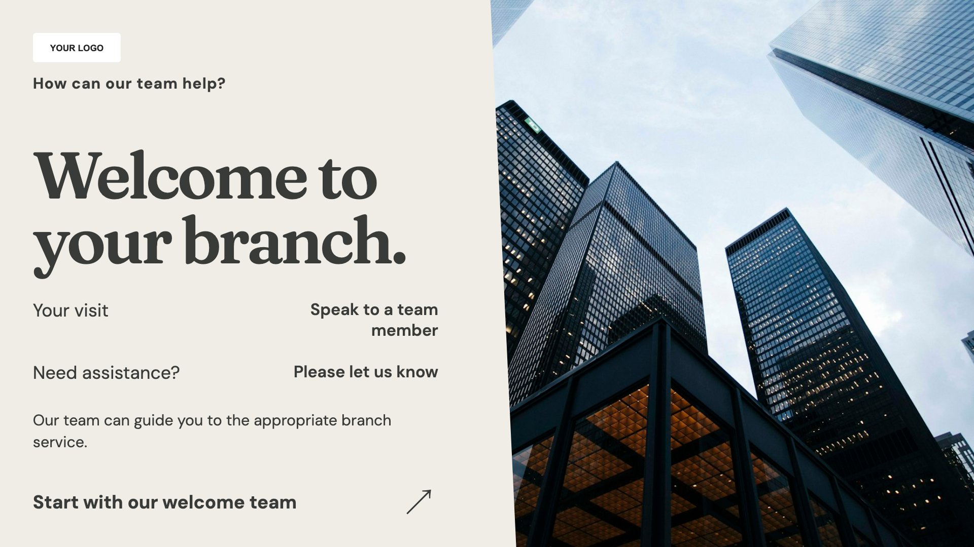 Banks & financial services digital signage template preview