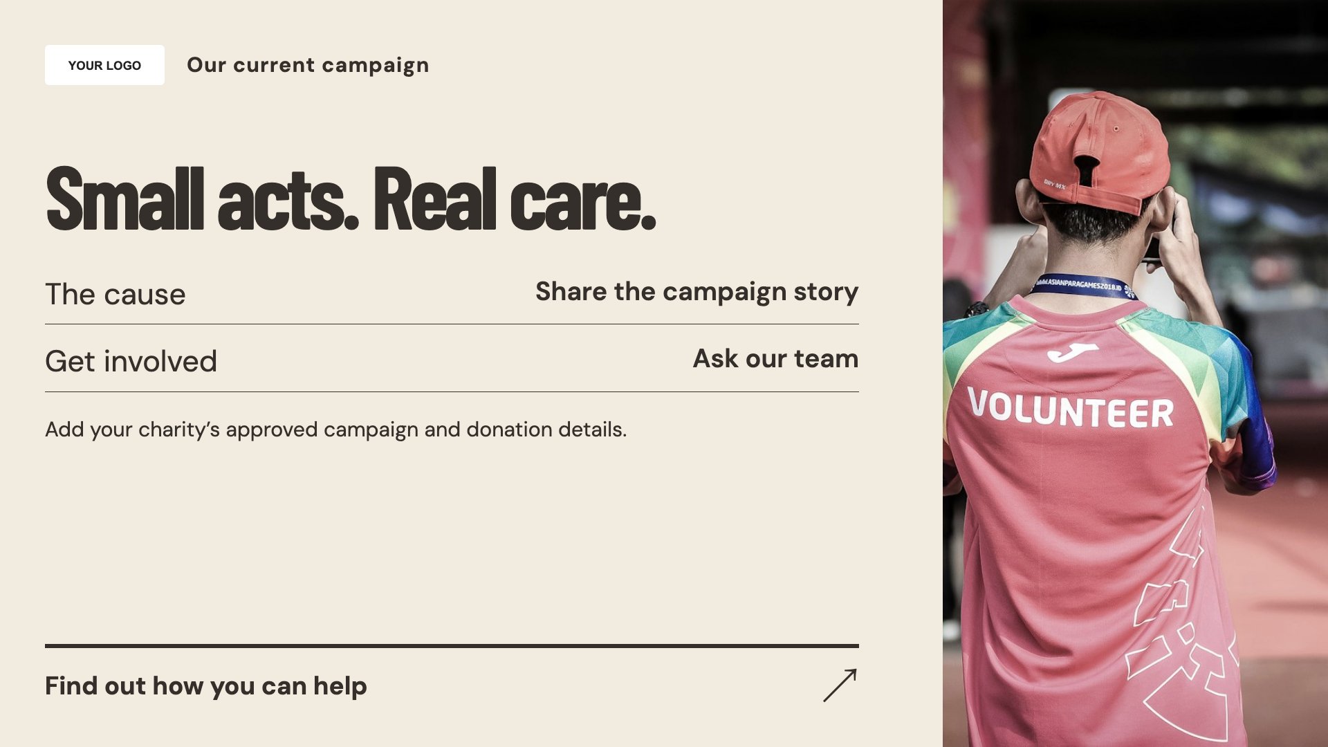 Charities & charity shops digital signage template preview