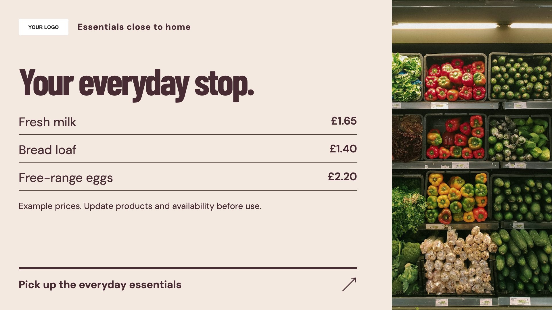 Convenience stores digital signage template preview