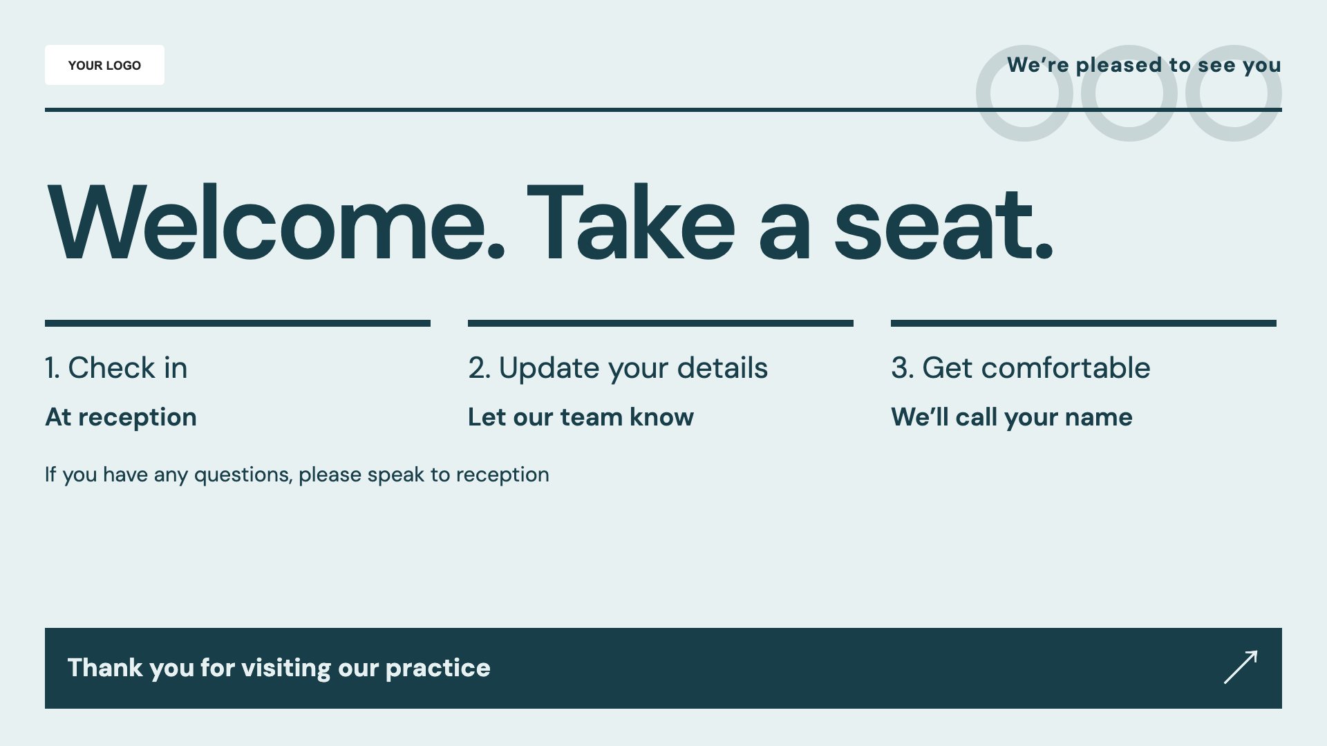 Dental practices digital signage template preview