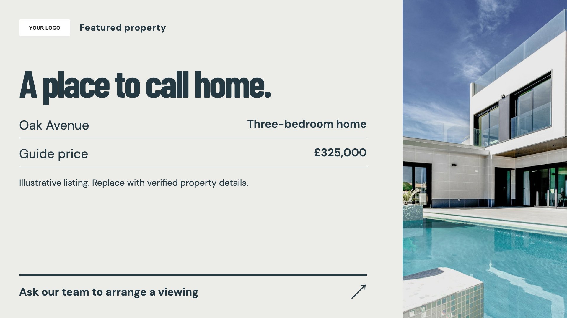 Estate agents digital signage template preview