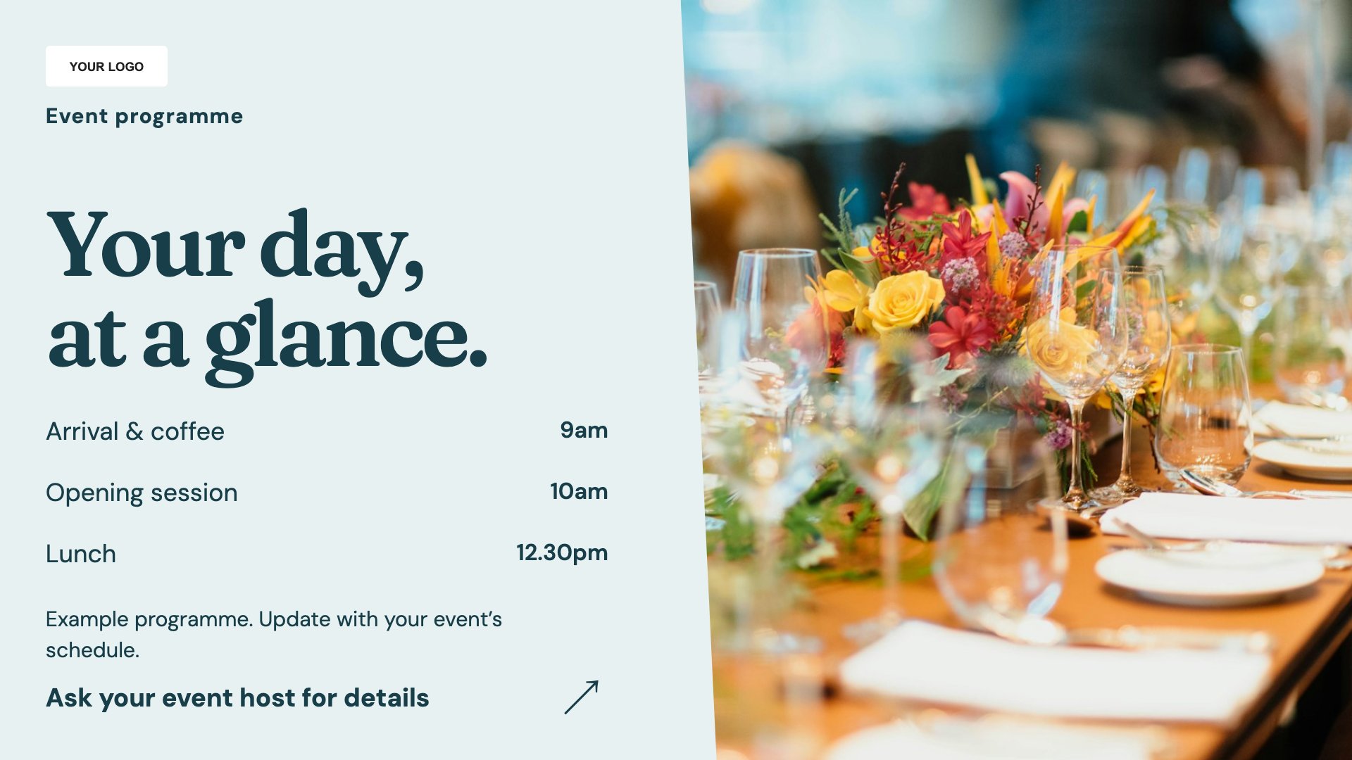 Event venues digital signage template preview