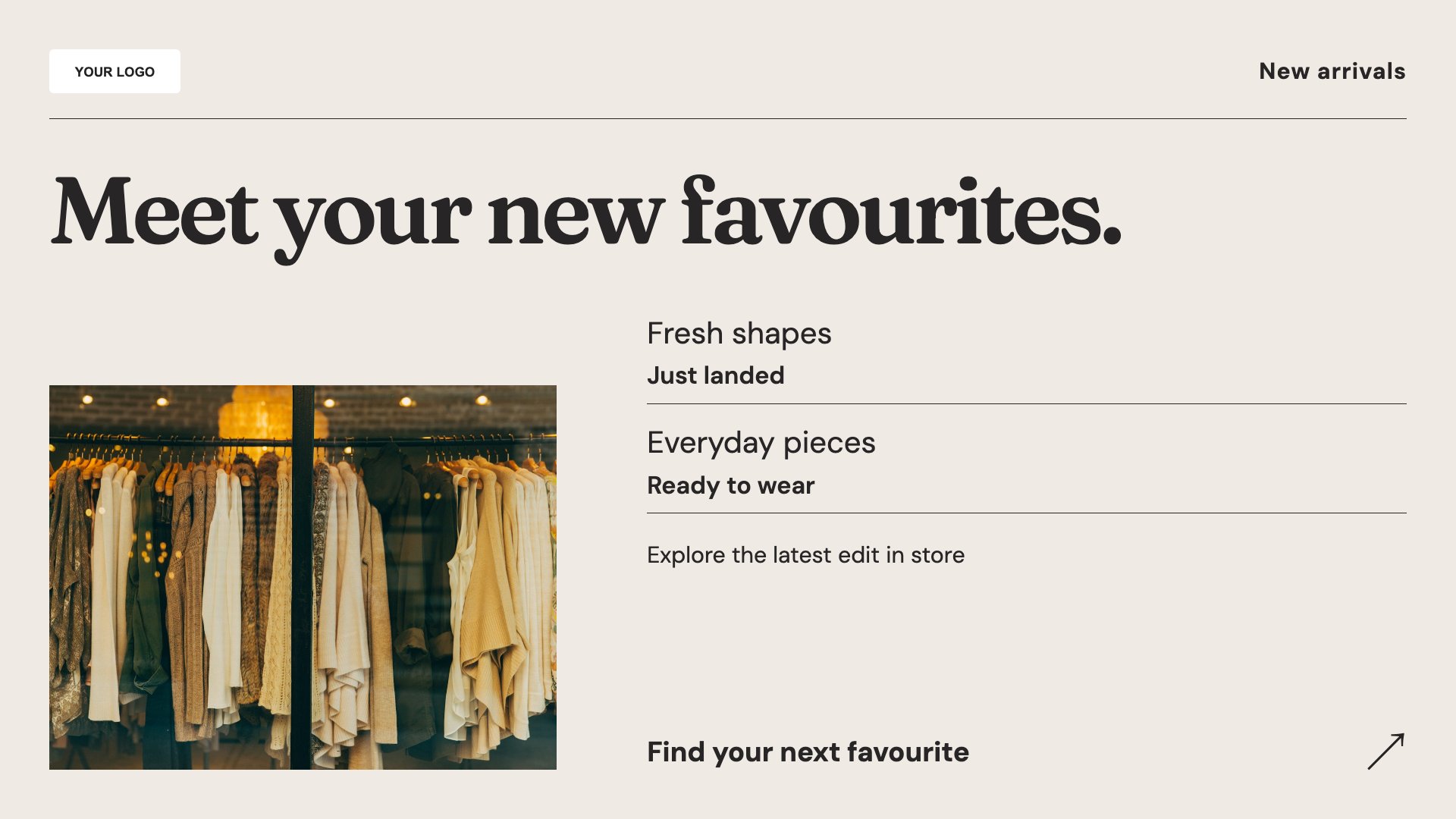 Clothes shops & boutiques digital signage template preview