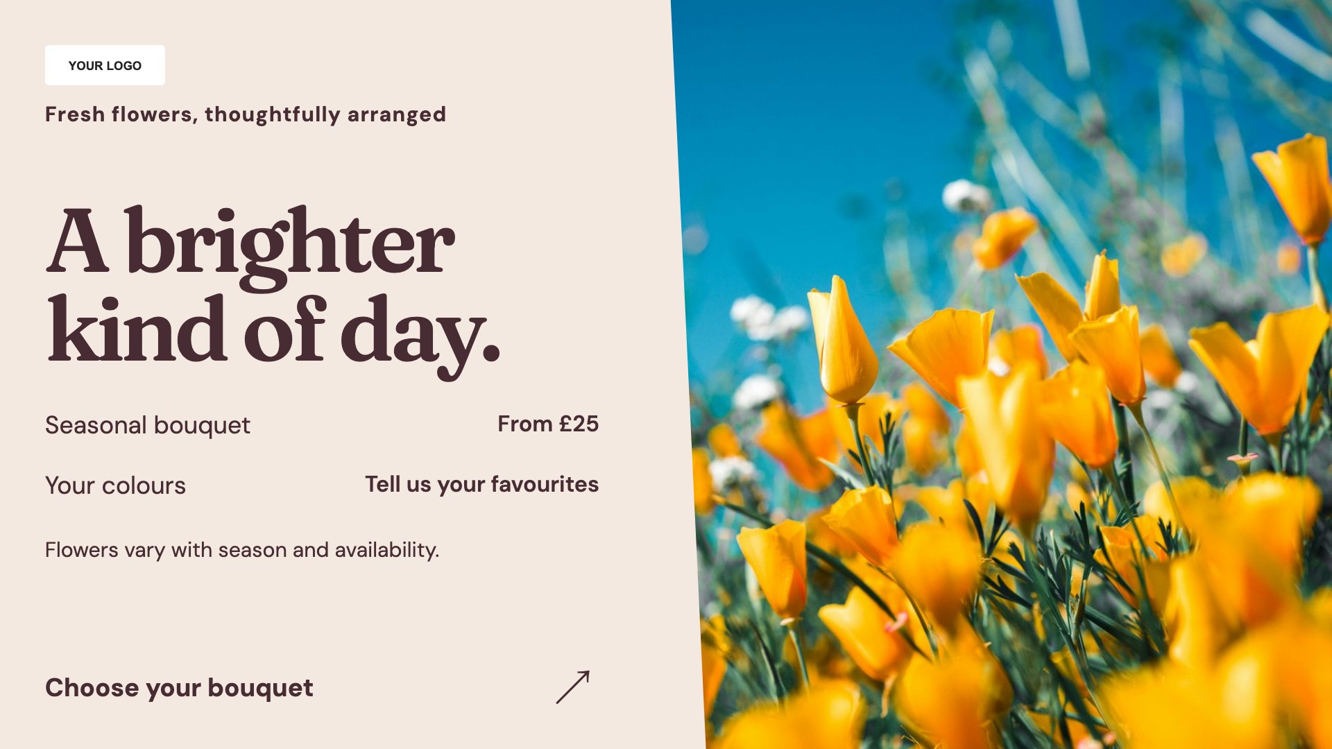 Florists digital signage template preview