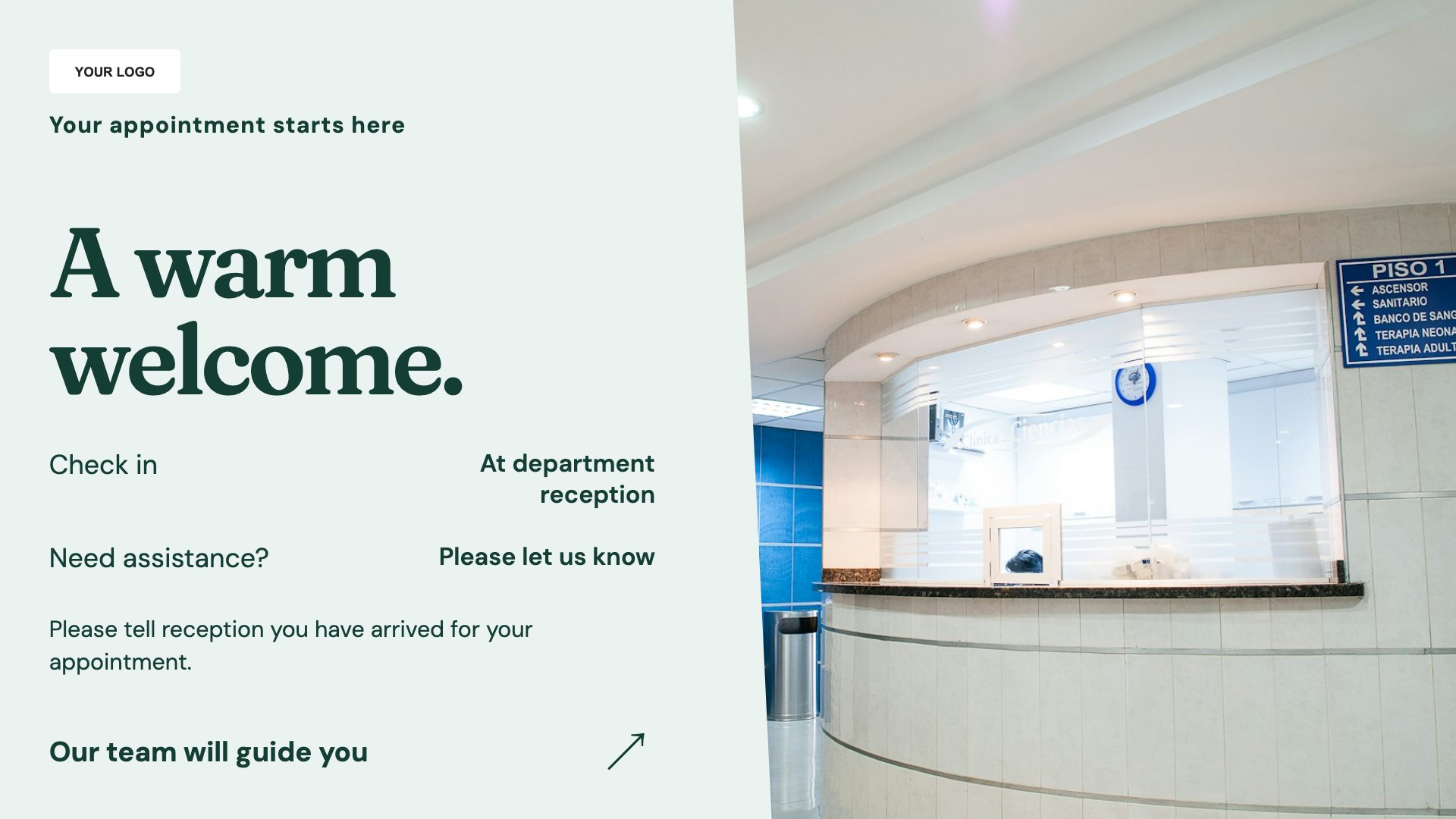 Hospitals digital signage template preview