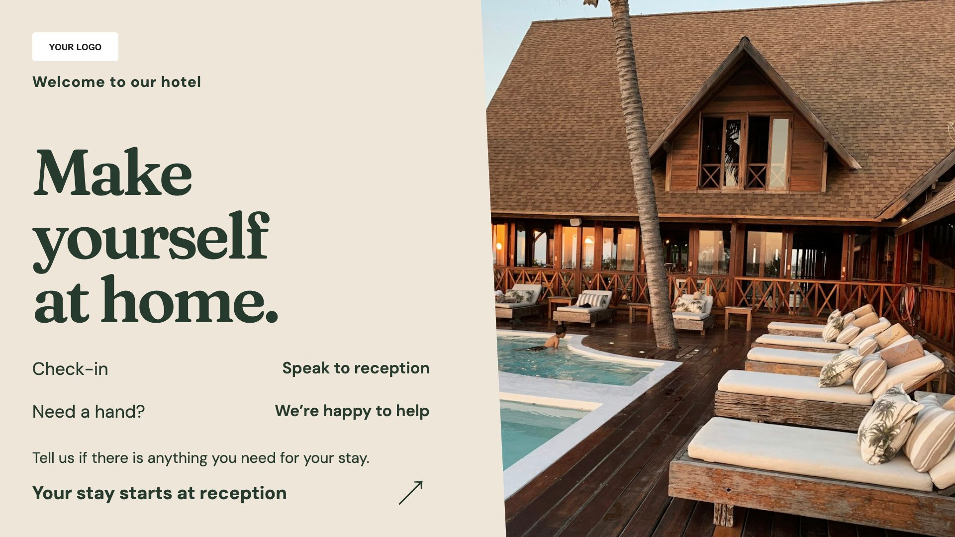 Hotels digital signage template preview