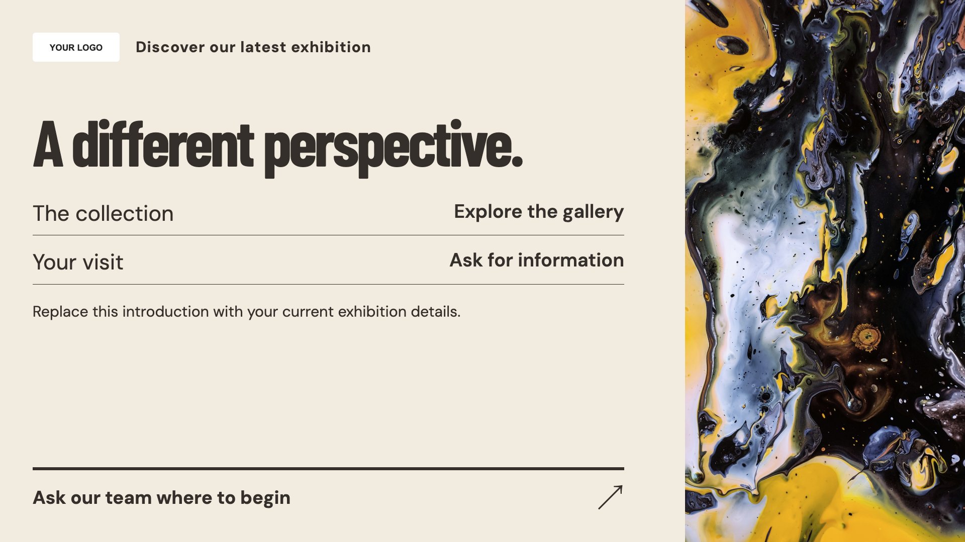 Museums & galleries digital signage template preview