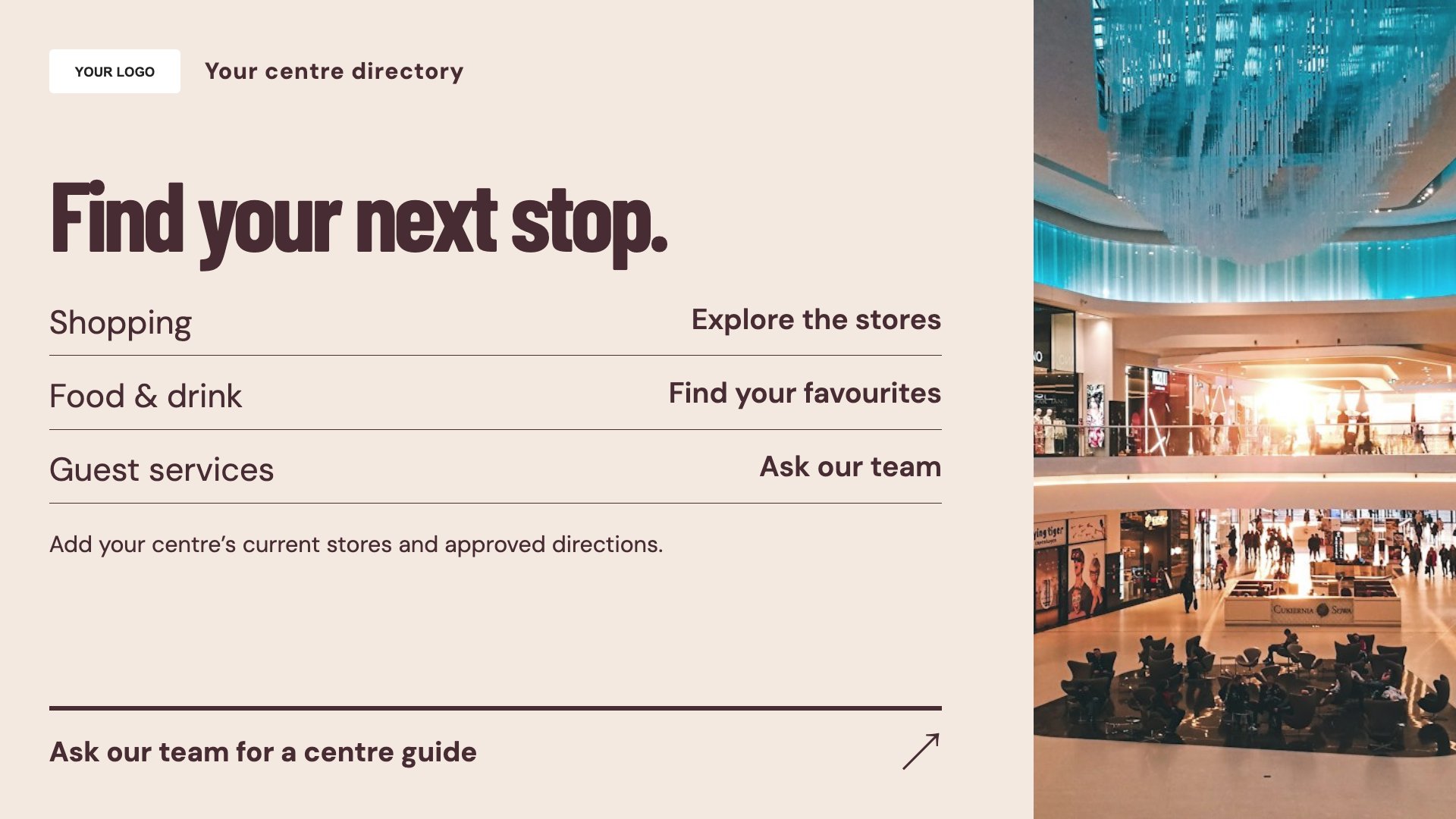 Shopping centres digital signage template preview