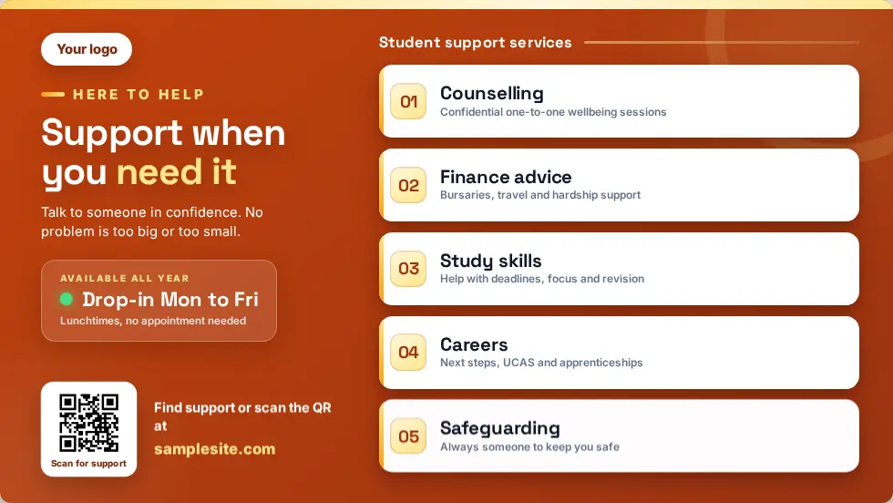 Wellbeing support template