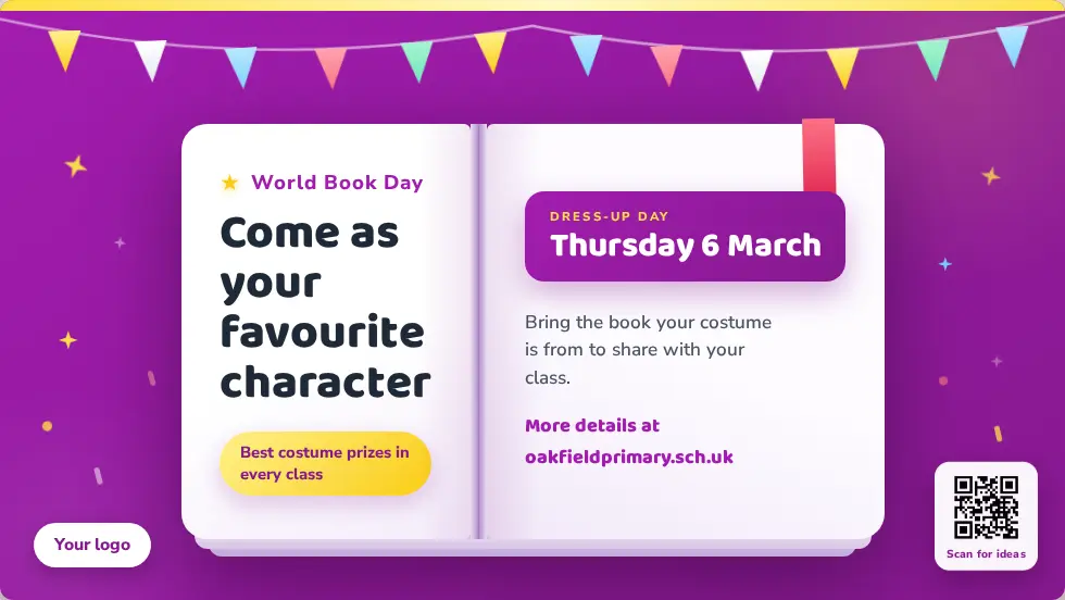 World Book Day dress-up template