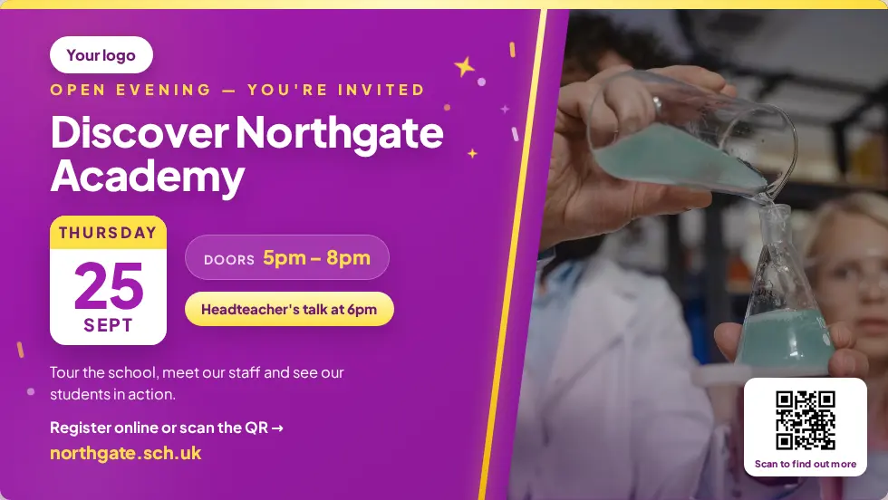Open evening invitation template