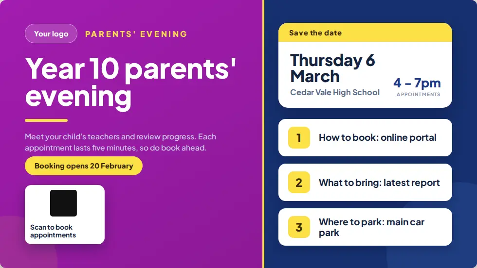 Parents' evening template