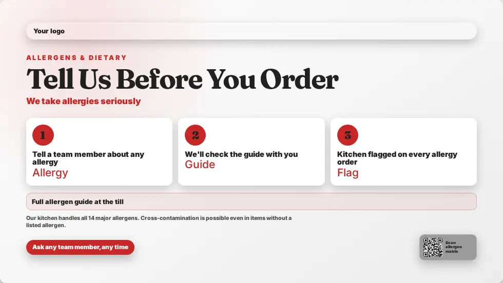 Allergen information template