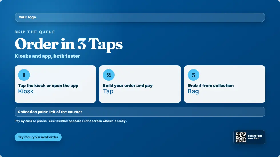 Order in 3 Taps template