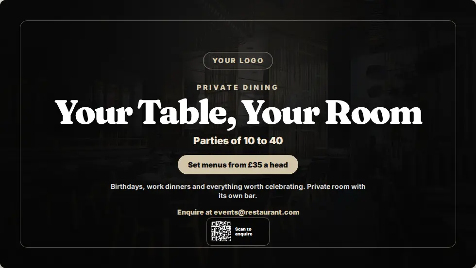 Your Table, Your Room template